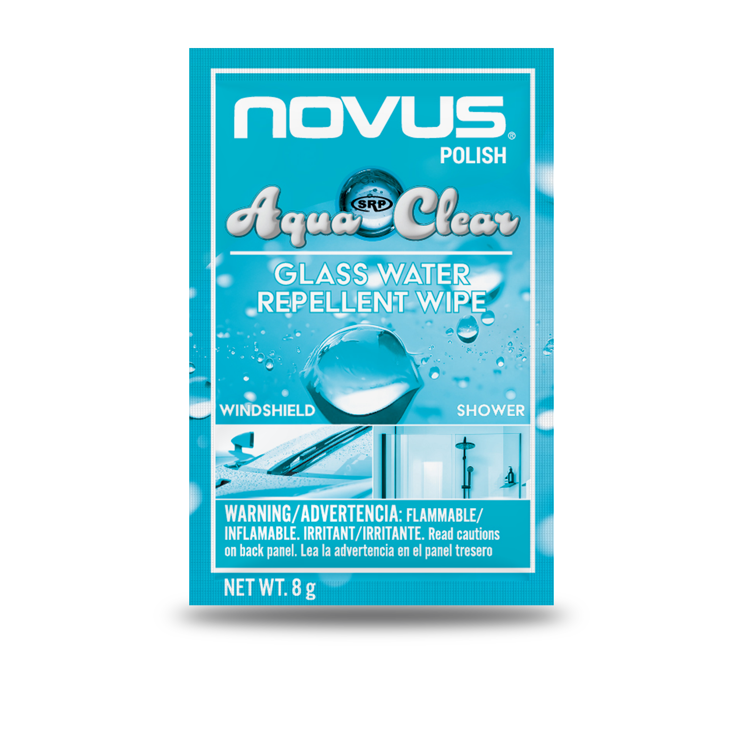 Novus Polish AquaClear - Glass Water Repellent Wipe 2pk/10pk/25pk