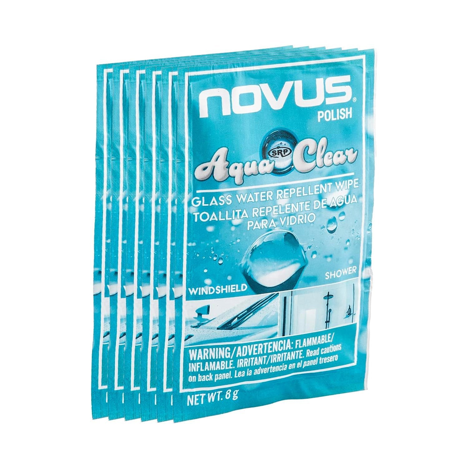 Novus Polish AquaClear - Glass Water Repellent Wipe 2pk/10pk/25pk